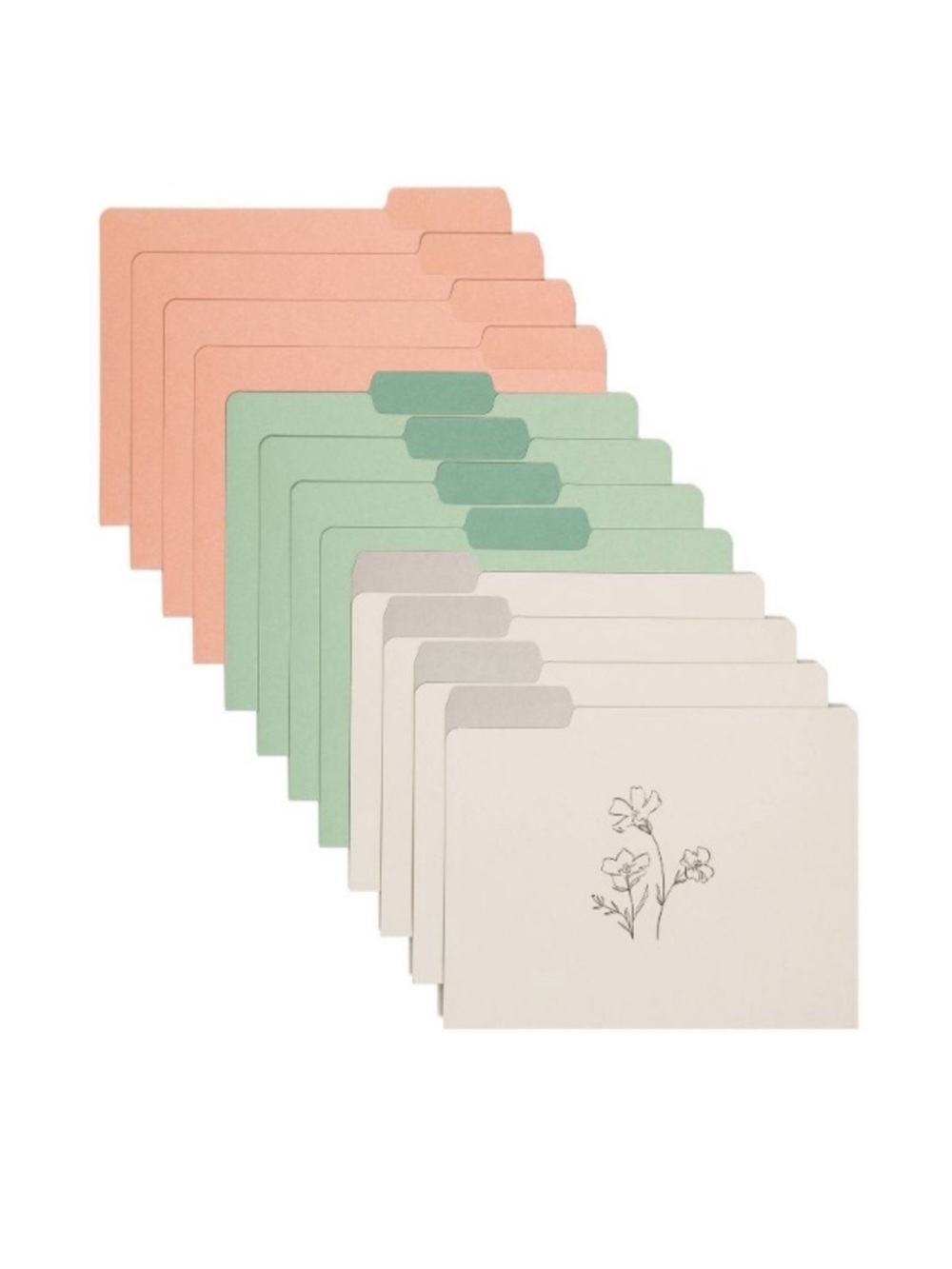 U Brand Floral Design File Folders 12 Count